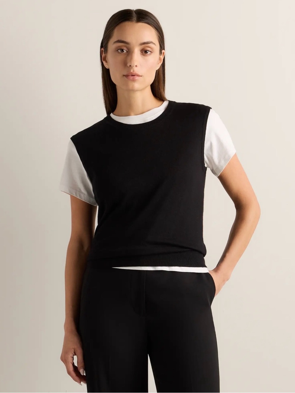 Quince Cotton Cashmere Sweater Shell Top - Women's Black